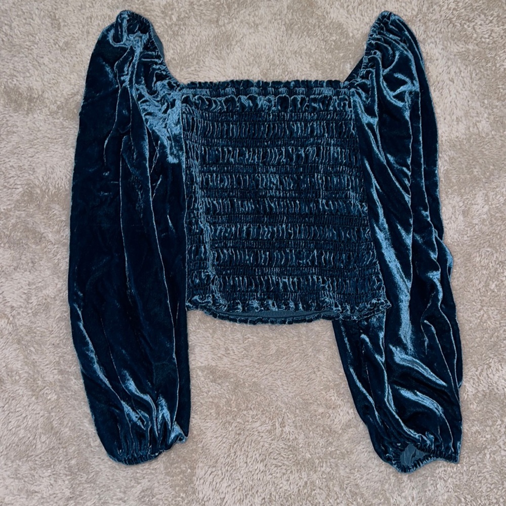 Anthropologie crushed velvet off the shoulder top